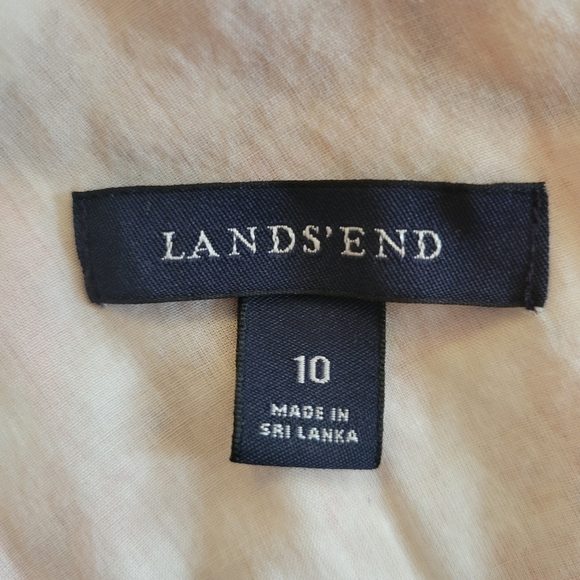 Lands End Peach Floral Sleeveless Cotton Dress Size 10 - Picture 5 of 5